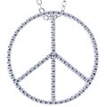 14k White Gold 1/3ct TDW Diamond Peace Necklace (I-J, I2)