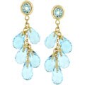 14k Yellow Gold Blue Topaz Earrings