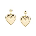 14k Yellow Gold Heart Drop Earrings