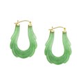 Dyed Green Jade Hoop Earrings