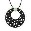 Dyed Black Jade with Green Jade Bead Necklace