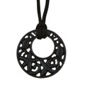 Dyed Black Jade Pendant with Black Silk Cord