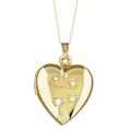 14k Gold Heart 1/10ct TDW Diamond Locket Necklace
