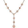 14k Pink Gold Heart Drop Necklace