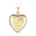 14k Gold 'I Love You' Heart Locket Necklace