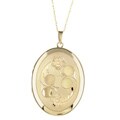 14k Yellow Gold 4-photo Oval Locket Necklace