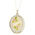 14k Oval Grandma Flower Locket Necklace