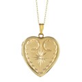 14k Gold Heart Diamond Accent Locket Necklace
