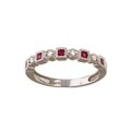 14k White Gold Ruby and Diamond Ring