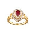 14k Yellow Gold Ruby and 1/4ct TDW Diamond Ring