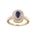14k Gold Sapphire and 1/4ct TDW Diamond Ring