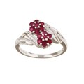 10k Gold Ruby Flower and 1/6ct TDW Diamond Ring