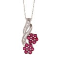 10k Gold Ruby and 1/10ct TDW Diamond Necklace