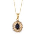 14k Gold Sapphire and 1/4ct TDW Diamond Necklace
