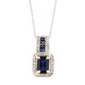 14k Gold Sapphire and 1/6ct TDW Diamond Necklace