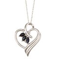 14k Gold Sapphire and Diamond Heart Necklace