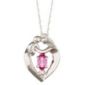 10k Gold Pink Sapphire and Diamond Necklace