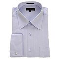 Michael Brandon Men's Blue Herringbone Dress Shirt