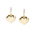 14k Yellow Gold Heart Hoop Earrings