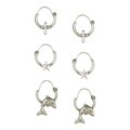 Sterling Silver Trio Hoop Earring Set