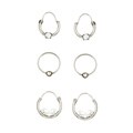 Sterling Silver Trio Hoop Earrings Set