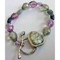 Roman Glass Bracelet with Turquoise or Amethyst