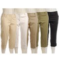 DW Sport Women's Button-tab Hem Capri Pants