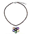 'Rainbow Blossom' Pearl and Garnet Necklace (Thailand)