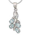 'Sky Flowers' Blue Topaz Necklace