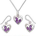 'Heart Sparkles' Amethyst Jewelry Set (India)