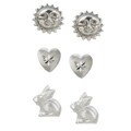 Sterling Silver Child's Trio Post Earring Set