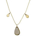 14k Gold Smokey Topaz and Citrine Necklace