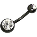Anodized Curved Two-gem Barbell