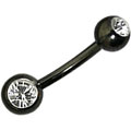 Anodized Double Gem Curved Barbell