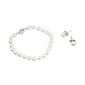 Sterling Silver Child's Pearl Bracelet/ Earrings Set