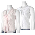 Quizz Junior's Vintage Ruffle Lapel Sleeveless Shirt