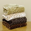 Embossed Croc Faux Sealskin Throw Blanket