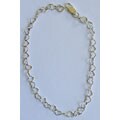 Sterling Silver Anklet Bracelet with Heart Links