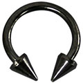 Anodized 16-gauge Circular Barbell with Spikes