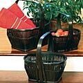Set of 3 Brown Bamboo Baskets (China)