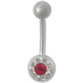 Crystal Flower Ball Curved Barbell