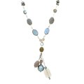 Silver Grey Onyx and Pearl Necklace