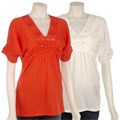 Sweaterworks Women's Crocheted Short-sleeve Shirt