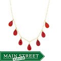 14k Yellow Goldfill Carnelian Briolette Necklace