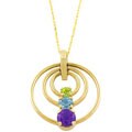 10k Yellow Gold Multi-gemstone Orbit Necklace
