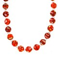 Sterling Silver Red Venetian Glass Bead Necklace
