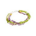 Sterling Silver Semi-precious Gemstone Torsade Bracelet