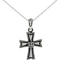 Sterling Silver Cross Pendant with Crown Design