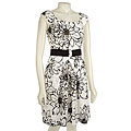 Muse Women's Belted Burnout Print Dress
