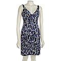 Muse Women's Blue/ Black Print Sheath Dress